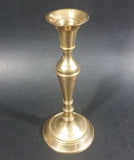 Vintage Solid Brass Three Part 7" Tall Thin Heavy Candle Holder - Made in India - Treasure Valley Antiques & Collectibles