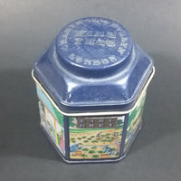 1984 Earl Grey Tea Crabtree & Evelyn London Hexagon Shaped Blue Tea Tin Collectible - Treasure Valley Antiques & Collectibles