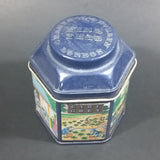 1984 Earl Grey Tea Crabtree & Evelyn London Hexagon Shaped Blue Tea Tin Collectible - Treasure Valley Antiques & Collectibles