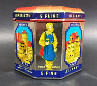 Vintage Haeberlein Metzger Nunnberg 5 Fine "Elisen" Spiced Cakes Empty Sweets Tin - Made in Germany - Treasure Valley Antiques & Collectibles