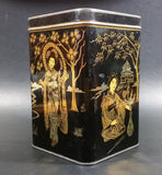 Vintage Lipton's Tea The Most Delicious The World Produces Asian Ladies Black & Gold Tin - Treasure Valley Antiques & Collectibles
