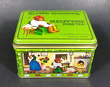 1982 Celestial Seasonings Sleepytime Herb Tea Empty Green Tin Container - Treasure Valley Antiques & Collectibles