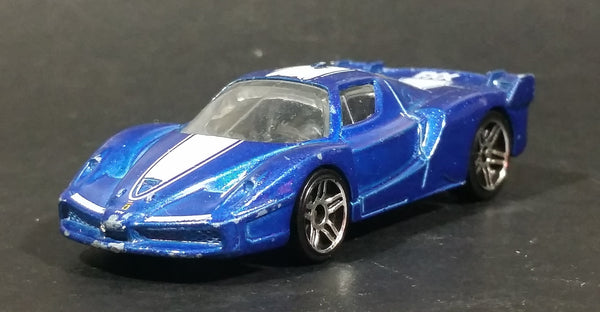 2013 Hot Wheels Ferrari FXX Blue with White Stripe Die Cast Toy Dream Car Vehicle - Treasure Valley Antiques & Collectibles