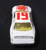 1980s Yatming Ford Thunderbird White 19 Red Flames No. 1033 Die Cast Toy Car Vehicle - Made in Thailand - Treasure Valley Antiques & Collectibles