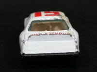 1980s Yatming Ford Thunderbird White 19 Red Flames No. 1033 Die Cast Toy Car Vehicle - Made in Thailand - Treasure Valley Antiques & Collectibles