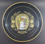 Vintage Olympia Beer "It's The Water" Round Dark Blue Waterfall Tumwater Beverage Good Luck Serving Tray - Treasure Valley Antiques & Collectibles