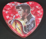 2002 Russell Stover Pink and Red Heart Shaped Elvis Presley Assorted Chocolates Tin Container - Treasure Valley Antiques & Collectibles