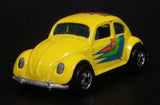 1991 Hot Wheels Park 'n Plates 1953-57 Volkswagen VW Bug Yellow Die Cast Toy Car Vehicle