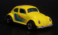 1991 Hot Wheels Park 'n Plates 1953-57 Volkswagen VW Bug Yellow Die Cast Toy Car Vehicle