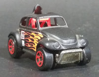 2002 Hot Wheels Baja Bug Volkswagen VW Beetle Matte Black w/ Flames Die Cast Toy Car Vehicle - Treasure Valley Antiques & Collectibles