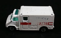 1989 Hot Wheels Workhorses American Ambulance White Die Cast Toy Car Emergency Paramedics Rescue Vehicle - Opening Rear Doors - Treasure Valley Antiques & Collectibles