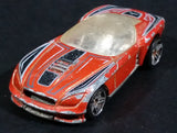 2007 Hot Wheels HW's Design Pony-Up Orange w/ Grey & Black Stripes Die Cast Toy Race Car Vehicle - Treasure Valley Antiques & Collectibles