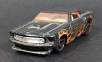 2008 Hot Wheels Heat Fleet '69 Mustang Flat Black w/ Flames Die Cast Toy Muscle Car Vehicle - Treasure Valley Antiques & Collectibles