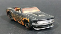 2008 Hot Wheels Heat Fleet '69 Mustang Flat Black w/ Flames Die Cast Toy Muscle Car Vehicle - Treasure Valley Antiques & Collectibles