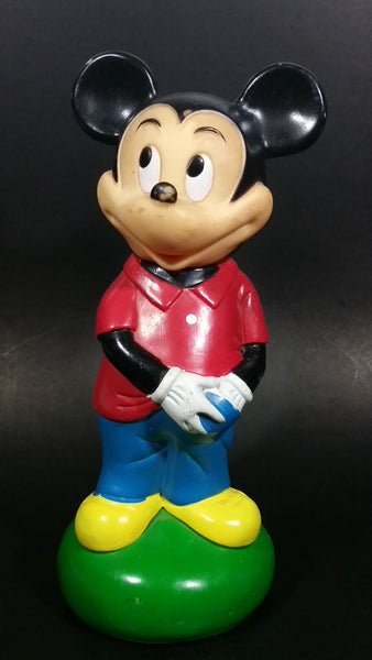 Vintage Walt Disney Productions Mickey Mouse 8" Cartoon Character Hard Vinyl Coin Bank - Treasure Valley Antiques & Collectibles