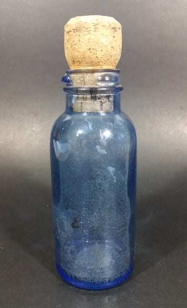 Antique Bromo-Seltzer Emerson Drug Co. 6" Light Cobalt Blue Corked Glass Medicine Bottle w/ Embossed Letters - Treasure Valley Antiques & Collectibles