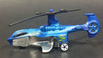 2013 Hot Wheels Stunt Circuit Sky Knife Satin Blue Die Cast Toy Helicopter - Treasure Valley Antiques & Collectibles