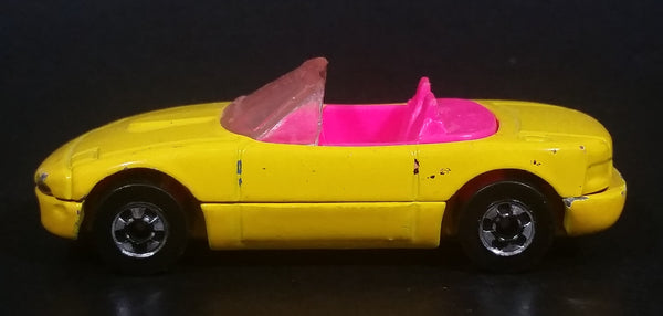 1992 Hot Wheels Mazda MX-5 Miata Convertible Yellow & Pink Die Cast Toy Sports Car Vehicle - Treasure Valley Antiques & Collectibles