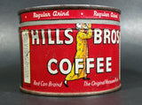 Vintage c. 1952 Hills Bros Coffee 1/2 Lb. Empty Red Round Tin Can with Lid - San Francisco - Treasure Valley Antiques & Collectibles