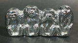 Four Wise Monkeys See No Evil Hear No Evil Speak No Evil Have No Fun Metal Sculpture - Nickel? - Treasure Valley Antiques & Collectibles