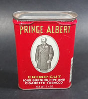 Vintage Prince Albert Crimp Cut Long Burning Pipe And Cigarette Red Hinged 1 1/2 Oz. Tobacco Tin - Treasure Valley Antiques & Collectibles