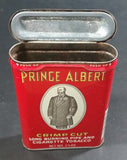 Vintage Prince Albert Crimp Cut Long Burning Pipe And Cigarette Red Hinged 1 1/2 Oz. Tobacco Tin - Treasure Valley Antiques & Collectibles