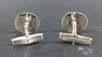 Vintage Siam Sterling Silver Round Black Niello Elephant Cufflinks - Treasure Valley Antiques & Collectibles