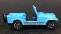 Vintage 1980s Yatming Jeep CJ7 Sky Blue w/ Silver Die Cast Toy Car Vehicle - Treasure Valley Antiques & Collectibles