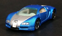 2010 Hot Wheels Hot Auction Bugatti Veyron Satin Blue Die Cast Toy Dream Super Car Vehicle - Treasure Valley Antiques & Collectibles