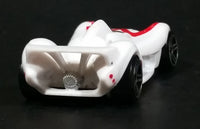 2008 Hot Wheels Mach 6 Speed Racer White Plastic Toy Race Car Vehicle - Treasure Valley Antiques & Collectibles