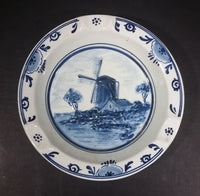 Vintage Delfts Holland Delft Blue White Raised Relief Round Windmill Ceramic Hand Painted Ash Tray - Treasure Valley Antiques & Collectibles