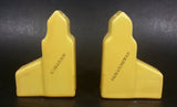 Vintage Saskatoon, Saskatchewan Yellow Ceramic Grain Elevators Salt & Pepper Shaker Set - Treasure Valley Antiques & Collectibles