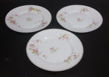 Vintage Set of 3 Limoges 6 1/2" White Pink Floral Porcelain Plates with Gold Rim - Treasure Valley Antiques & Collectibles