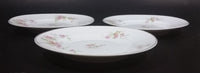 Vintage Set of 3 Limoges 6 1/2" White Pink Floral Porcelain Plates with Gold Rim - Treasure Valley Antiques & Collectibles