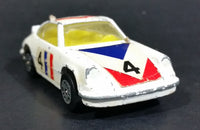 Vintage 1970s Corgi Juniors Porsche Carrera #4 White Die Cast Toy Race Car Vehicle Made in Great Britain - Treasure Valley Antiques & Collectibles