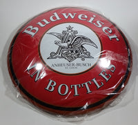 New Vintage Style Budweiser In Bottles Anheuser-Busch St. Louis Red 15" Round Metal Button Sign - Treasure Valley Antiques & Collectibles