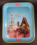 Rare 1957 Coca-Cola Coke Blue and Yellow Bird House Drink Serving Tray - Refreshing Delicious - Treasure Valley Antiques & Collectibles