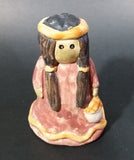 Hand Painted Small Native Girl Ceramic Figurine Numbered 14 - Treasure Valley Antiques & Collectibles