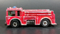 1982 Hot Wheels Fire Eater Red Fire Truck Die Cast Toy Car Vehicle - BW - Blue Lights - Treasure Valley Antiques & Collectibles