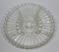 12" Round Crystal Sectioned Vegetable and Dip Serving Platter - Treasure Valley Antiques & Collectibles