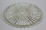 12" Round Crystal Sectioned Vegetable and Dip Serving Platter - Treasure Valley Antiques & Collectibles