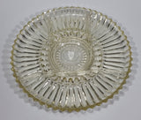 12" Round Yellow Iridescent Crystal Sectioned Vegetable and Dip Serving Platter - Treasure Valley Antiques & Collectibles