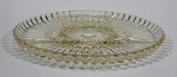 12" Round Yellow Iridescent Crystal Sectioned Vegetable and Dip Serving Platter - Treasure Valley Antiques & Collectibles