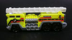 2010 Hot Wheels Race World City 5 Alarm Fire Engine Ladder Truck Yellow Die Cast Toy Car Emergency Rescue Vehicle - Treasure Valley Antiques & Collectibles