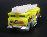 2010 Hot Wheels Race World City 5 Alarm Fire Engine Ladder Truck Yellow Die Cast Toy Car Emergency Rescue Vehicle - Treasure Valley Antiques & Collectibles