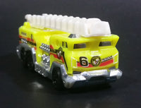 2010 Hot Wheels Race World City 5 Alarm Fire Engine Ladder Truck Yellow Die Cast Toy Car Emergency Rescue Vehicle - Treasure Valley Antiques & Collectibles