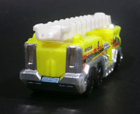 2010 Hot Wheels Race World City 5 Alarm Fire Engine Ladder Truck Yellow Die Cast Toy Car Emergency Rescue Vehicle - Treasure Valley Antiques & Collectibles