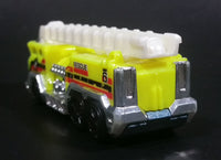 2010 Hot Wheels Race World City 5 Alarm Fire Engine Ladder Truck Yellow Die Cast Toy Car Emergency Rescue Vehicle - Treasure Valley Antiques & Collectibles