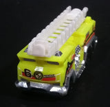 2010 Hot Wheels Race World City 5 Alarm Fire Engine Ladder Truck Yellow Die Cast Toy Car Emergency Rescue Vehicle - Treasure Valley Antiques & Collectibles