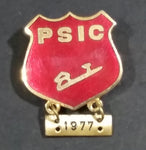 1977 PSIC Red Crest Enamel Ice Skating Pin - Treasure Valley Antiques & Collectibles